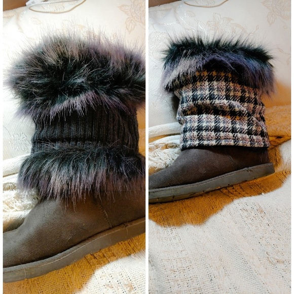 Lavender and Grey Boot Covers Hugs your heels,boot - Picture 2 of 8